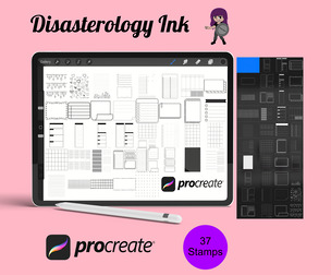 Digital Planner Guide Template Set 1 Procreate Brush Stamps, 37 Planner Templates