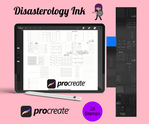 Digital Planner Guide Template Set 2 Procreate Brush Stamps, 25 Planner Templates