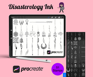 Dreamcatchers Set 2 Procreate Brush Stamps, 51 Dream Catchers