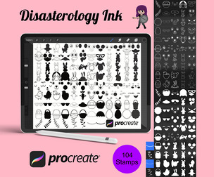 Easter Icons Outlines & Silhouettes Set 1 Procreate Brush Stamps, 104 Easter Icons