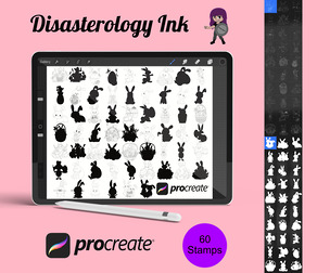 Easter Icons Outlines & Silhouettes Set 2 Procreate Brush Stamps, 60 Easter Icons