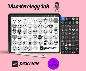 Emojis Set 1 Procreate Brush Stamps, 50 Emoji Stamps