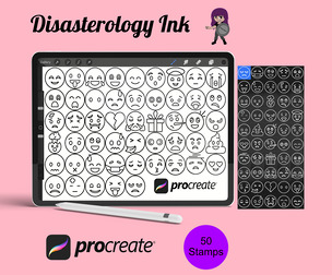 Emojis Set 2 Procreate Brush Stamps, 50 Emoji Stamps