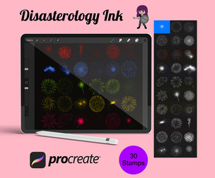 Fireworks Set 5 Procreate Brush Stamps, 30 Firework Stamps