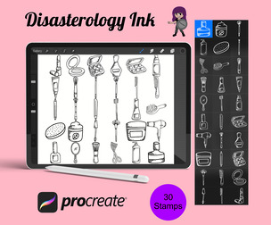 Makeup Icons Set 1 Procreate Brush Stamps, 30 Make Up Icons