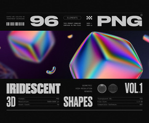 Iridescent Geometric 3D Shapes Pack Vol.1