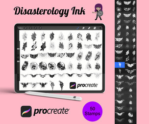 Gothic Vintage Tattoos Set 1 Procreate Brush Stamps, 50 Flash Tattoos