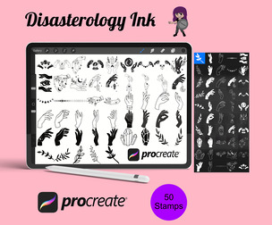 Mystical Witch Hands Set 1 Procreate Brush Stamps, 50 Witchy Hands