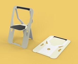 PLYWOOD FOLDABLE FLAT CHAIR SECRET FOLDING SEAT FOLD STOOL TABLE
