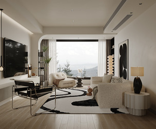 Modern living room dining room