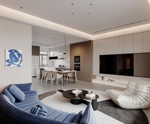 Modern living room dining room