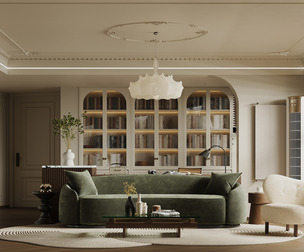 Classic living room, dining room and bedroom