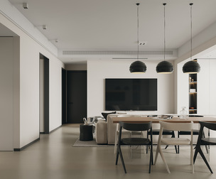 Modern living room dining room bedroom
