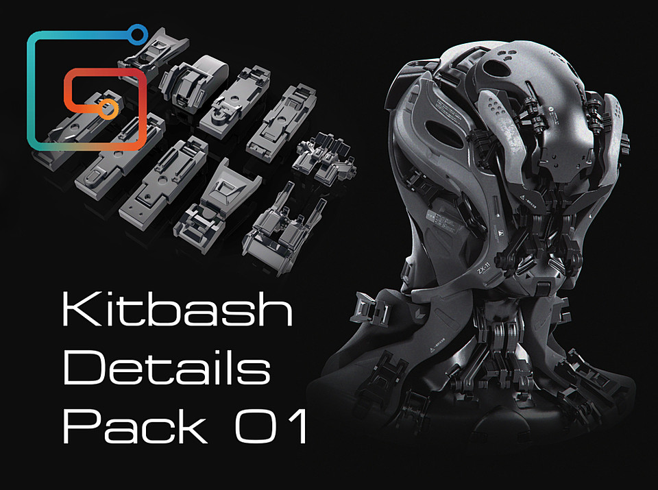 Detail pack. Kitbash. Hard surface Kitbash Pack 01. Hard surface 3d. Китбаш камни.