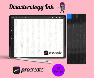 Dresses Clothing Procreate Brush Stamps, 50 Dress Stamps