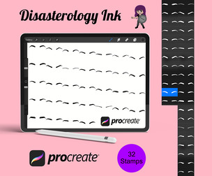 Facial Eyebrows Portrait Builder Procreate Brush Stamps Set 2, 32 Eyebrows