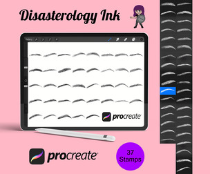 Facial Eyebrows Portrait Builder Procreate Brush Stamps Set 3, 37 Eyebrows