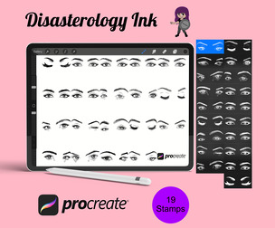 Facial Eyes Set 1 Procreate Brush Stamps, 19 Eyes
