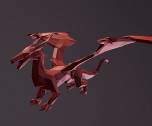 Lowpoly Dragon 3D print model