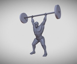 Power Jerk Male 01 Weightlifting 3D print model