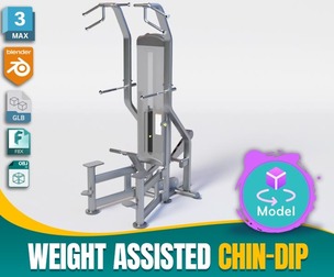 WEIGHT ASSISTED CHIN-DIP – Professional 3D Gym Equipment Model