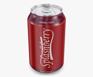 Splashberry Soda Can 330ml Simple M 1 3D Model