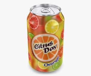Citrus Day Orange Soda Can 330ml Simple M 1 3D Model