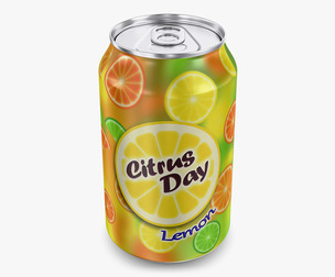 Citrus Day Lemon Soda Can 330ml Simple M 1 3D Model