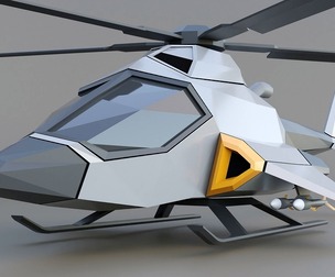 Lowpoly military helicopter