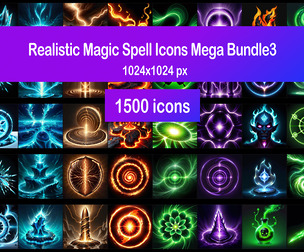 Realistic Magic Spell Icons Mega Bundle3
