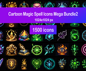 Cartoon Magic Spell Icons Mega Bundle2