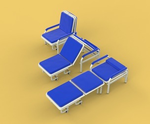 FOLDING ATTENDANT CHAIR TRANSFUSION WAITING BLOOD DONOR CUM BED
