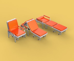 AUTOMATIC FOLDING HYDRAULIC ATTENDANT CHAIR BED WAITING HOSPITAL