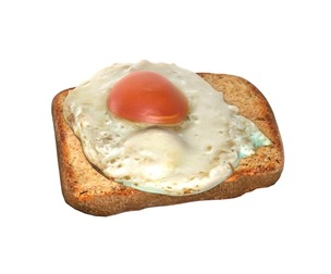 fried egg with bread