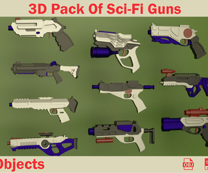 3D Pack Of Sci-fi Guns