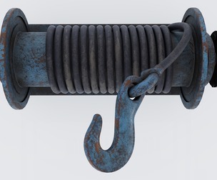 Winch blue rusty