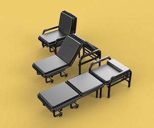 HOSPITAL ROOM ACCOMPANY CHAIR PATIENT FOLDABLE NURSING CHAIR BED