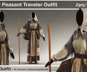Fantasy Peasant Traveler Outfit