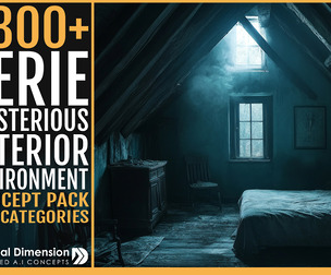 1300 Eerie and Mysterious interior Environment Concept pack in 7 Categories