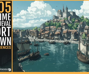 505 Anime Medieval Port Town