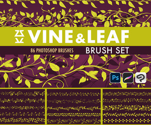 Vine and Leaf Brush Set