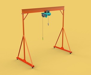 MOBILE GANTRY CRANE ELECTRIC ROPE HOIST PORTABLE GIRDER OVERHEAD