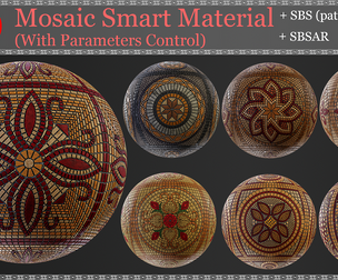 Mosaic Smart Material with Parameters control + SBS(Pattern Creation) + SBSAR