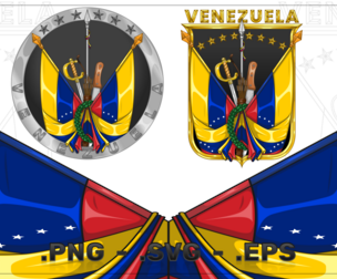 Flags Of Venezuela With Framed Weapons