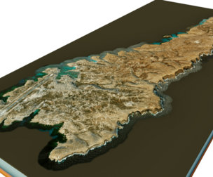 Lampedusa island 3d model terrain