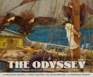 The Odyssey Procreate Kit (Procreate Brushes, Color Palettes, Paper Textures & Card Game)