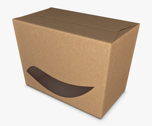 Package Cardboard Trapezoid Box With Window M 1 3D Model