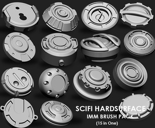 SciFi Hardsurface IMM Brush Pack (15 in One)