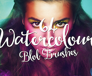 64 Watercolor Blob Brushes