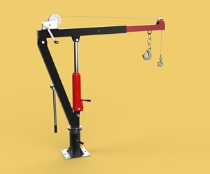 HYDRAULIC SWIVEL LIFTING CRANE MANUAL HAND CRANK WINCH HOIST JIB